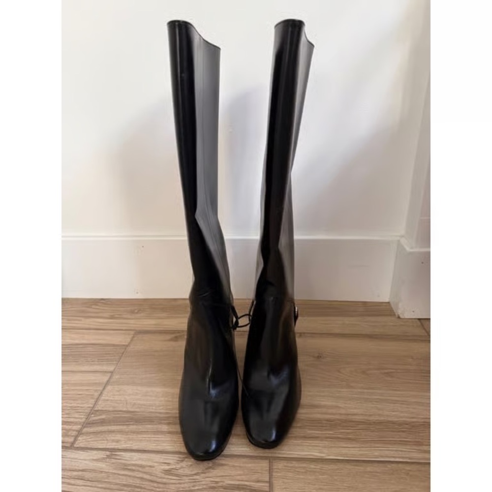 Reformation Black Patent Over-the-Knee Pull-On Boots